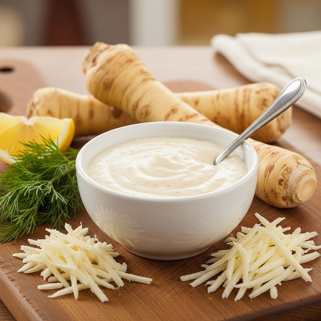 A zesty, creamy, and easy homemade horseradish sauce that brings bold flavors to steaks, roasts, sandwiches, and more.