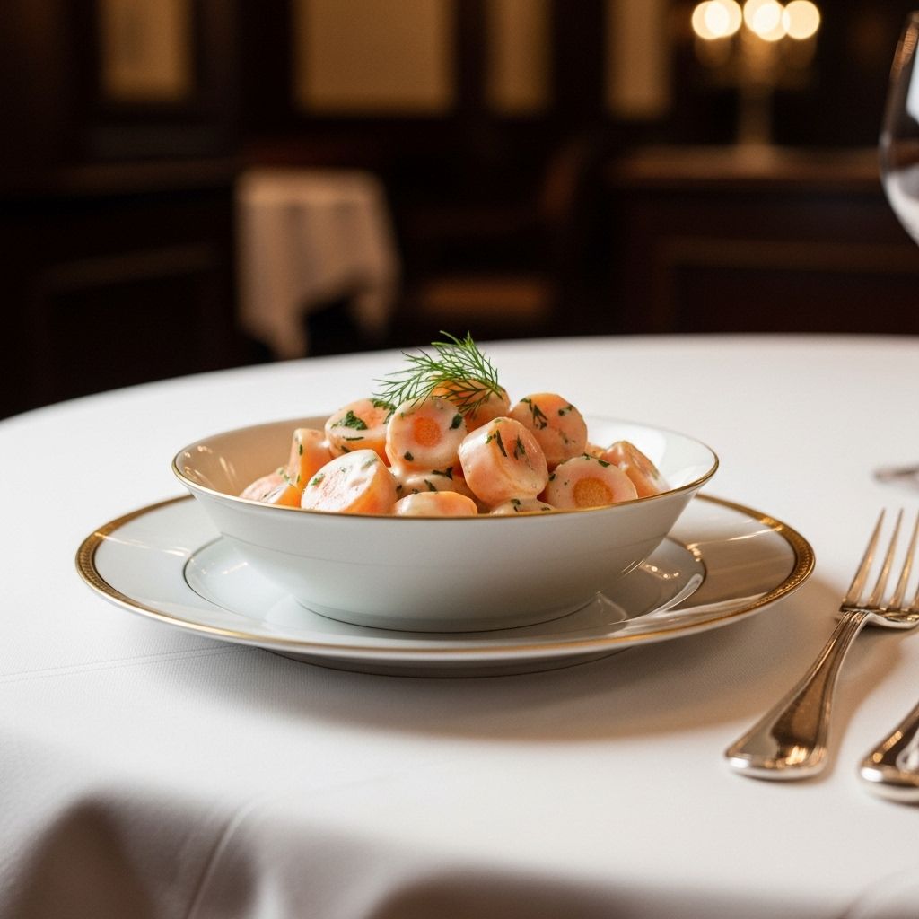 Experience Edwardian elegance with authentic creamed carrots, served aboard the Titanic and rooted in classic French culinary tradition.