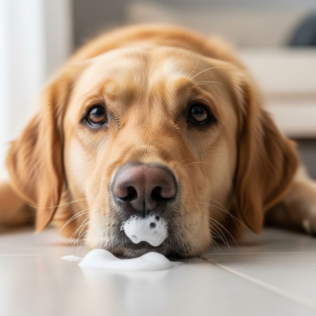 Understand why dogs vomit white foam, what it means for their health, and when you should call a vet.