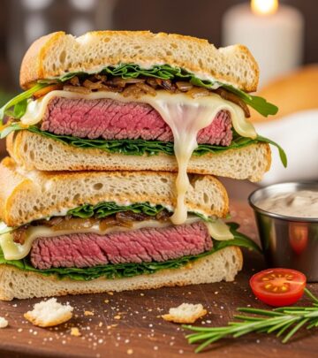 Your ultimate guide to making the juiciest steak sandwich packed with tender beef, savory vegetables, and rich cheese—all in one classic comfort food bite.
