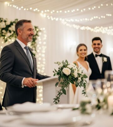 A comprehensive guide to writing and delivering a heartfelt father of the bride speech, with example lines, tips, and answers to common questions.