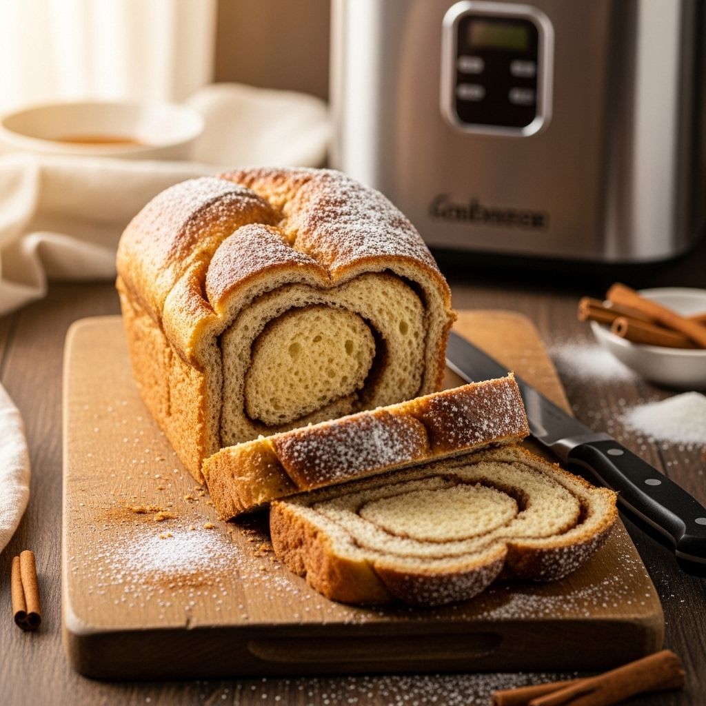 A step-by-step guide to baking sweet, aromatic cinnamon sugar bread using your bread machine — perfect for breakfast, snacking, or dessert.