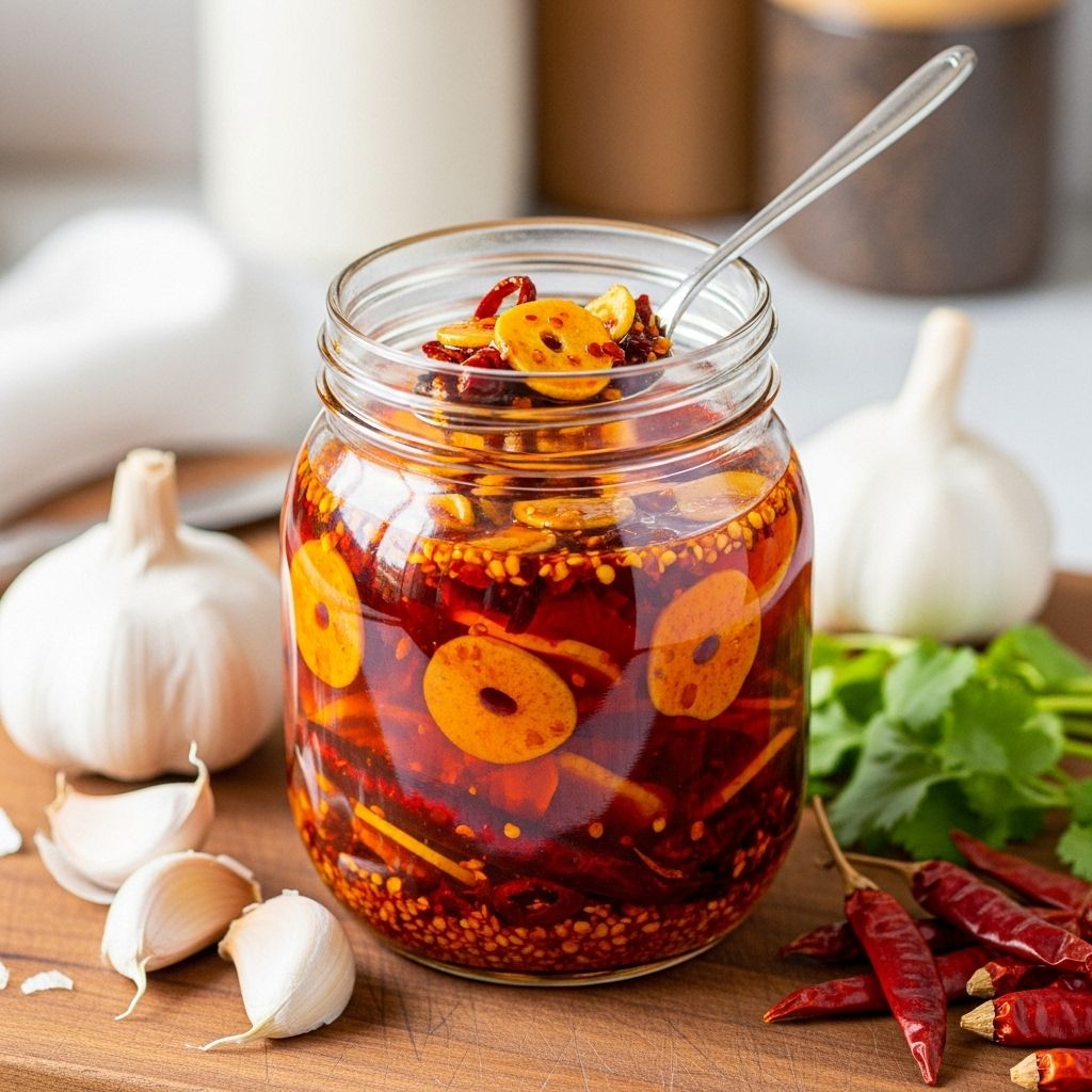 Homemade Garlic-Chili Oil: Bold Flavor in Every Spoonful Transform any dish with this deeply aromatic, crunchy, and spicy homemade garlic-chili oil—better than store-bought and endlessly customizable.