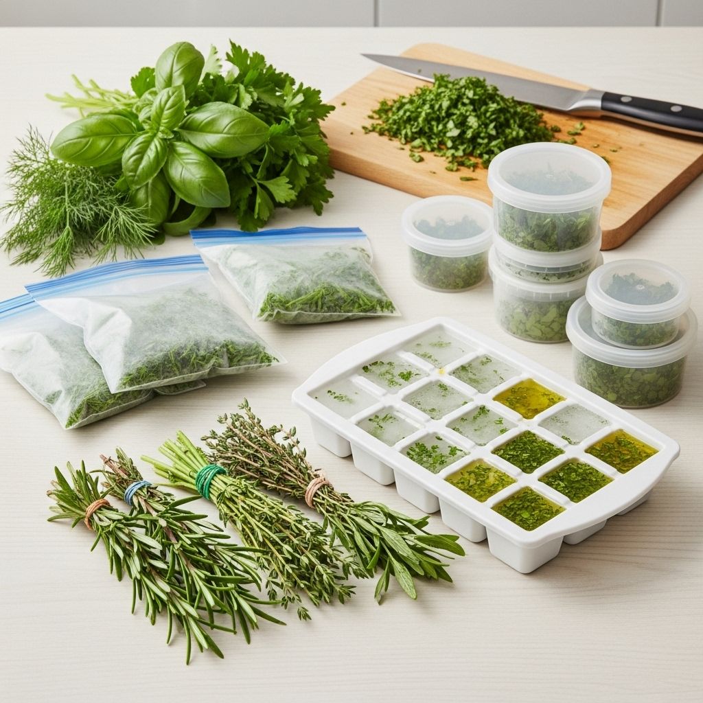 Master the techniques and tips for freezing fresh herbs, preserving flavor and aroma for year-round culinary enjoyment.