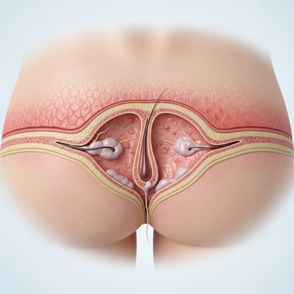 Everything you need to know about pilonidal cysts: symptoms, diagnosis, treatment options, risks, prevention, and aftercare.