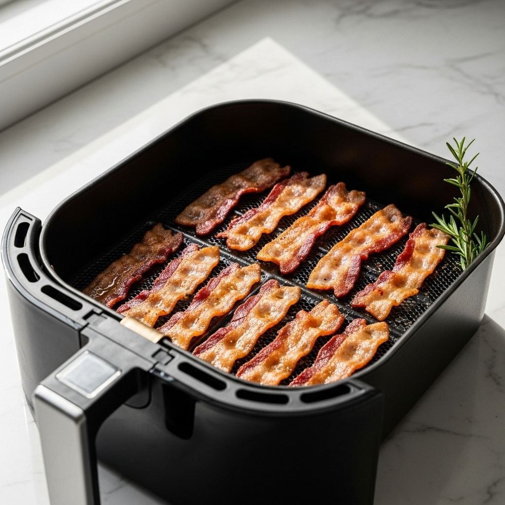 Master the art of making irresistibly crisp bacon in minutes with your air fryer—easy, mess-free, and utterly delicious.
