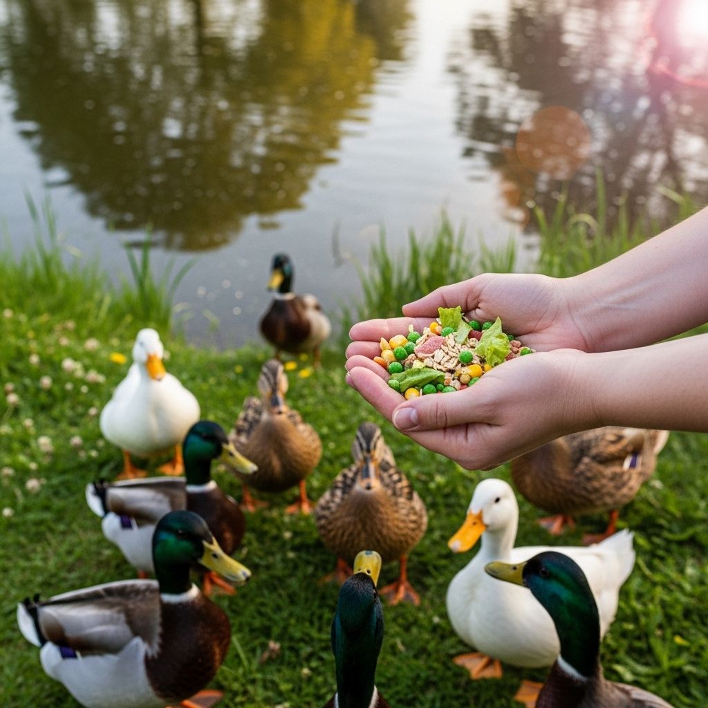 Learn which foods to safely feed ducks, why bread is harmful, and discover healthy, nutritious alternatives for wild and pet ducks.